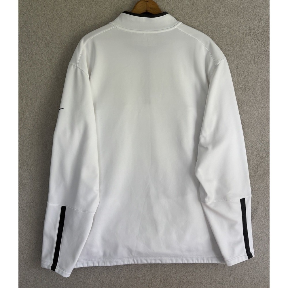 Nike Golf Therma Fit 1/4 Zip Pullover Jacket Men's XXL White Black Fleece 0773 - Picture 2 of 6